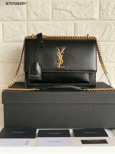 ysl black gold chain bag|ysl shoulder bag black.